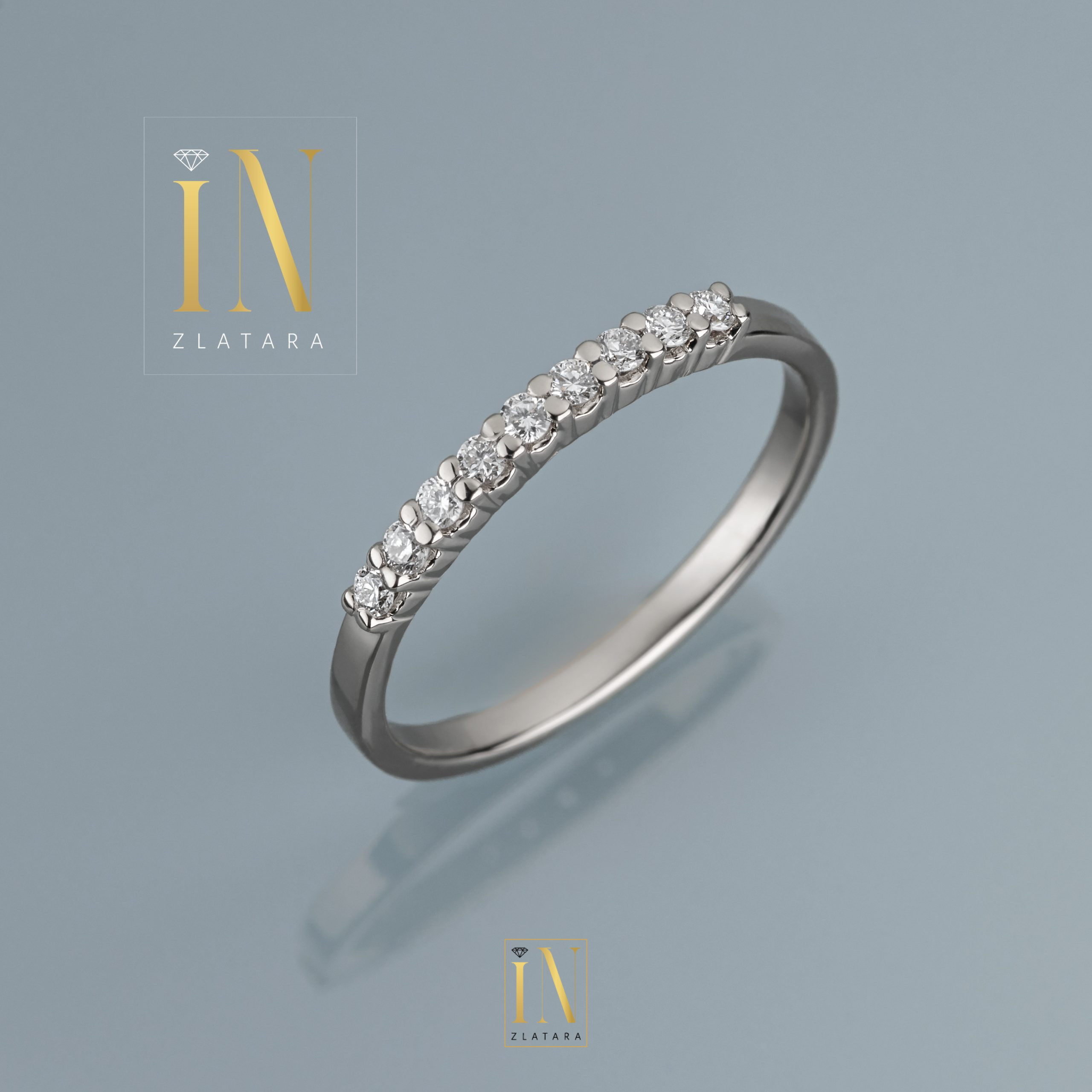 Verenički prsten od belog zlata sa brilijantima