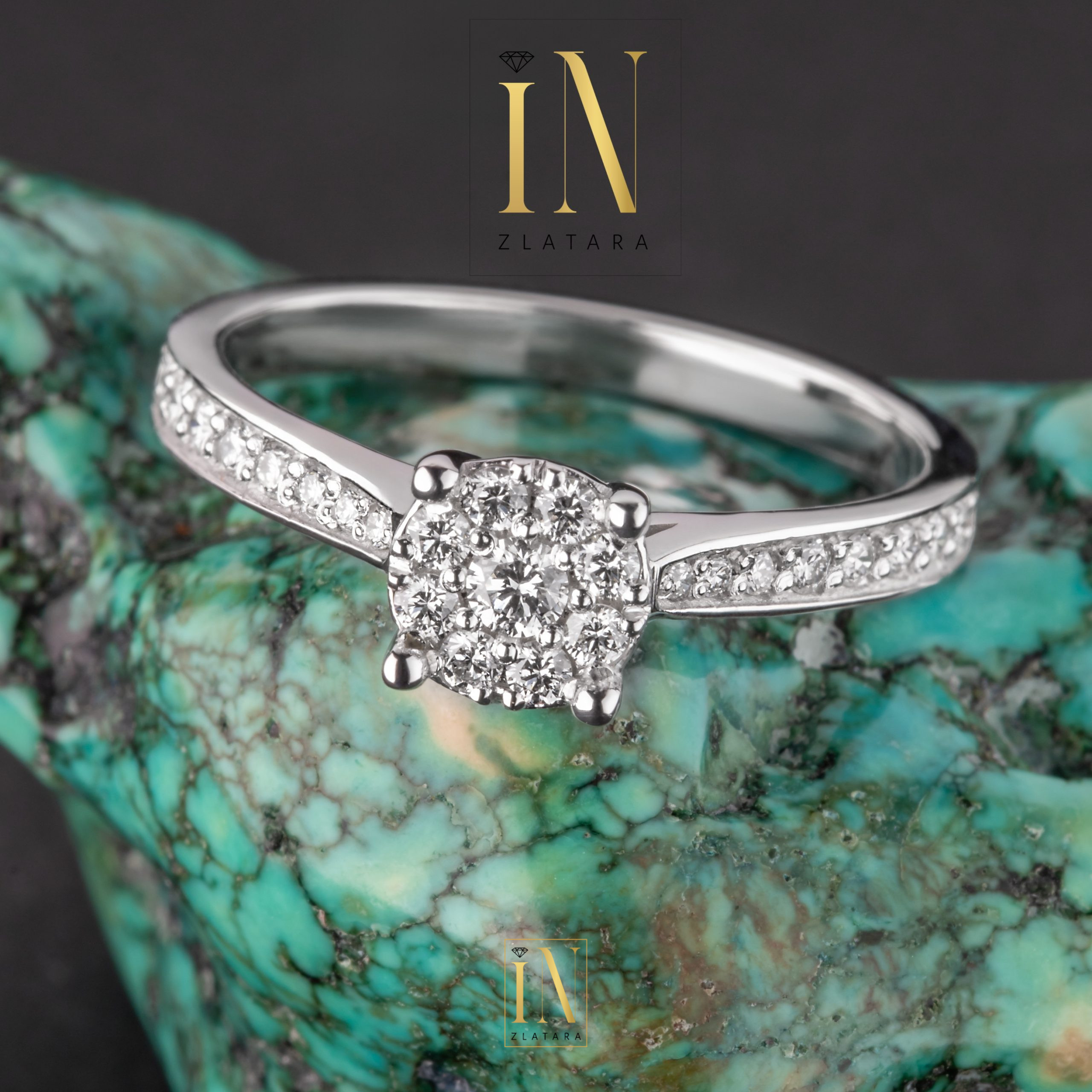 Verenički prsten od belog zlata sa brilijantima