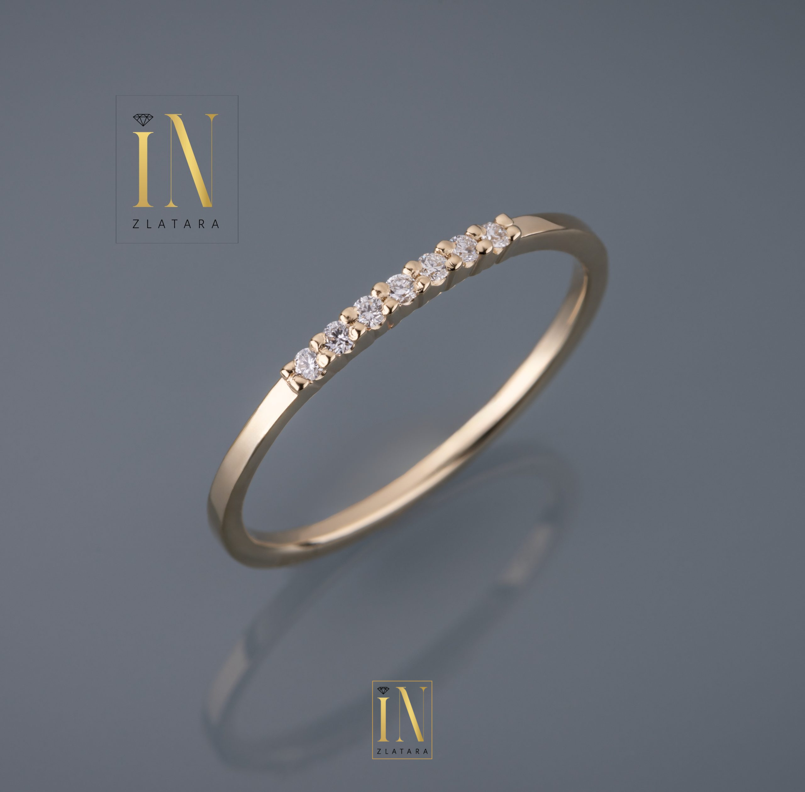 Verenički prsten od žutog zlata sa brilijantima A261