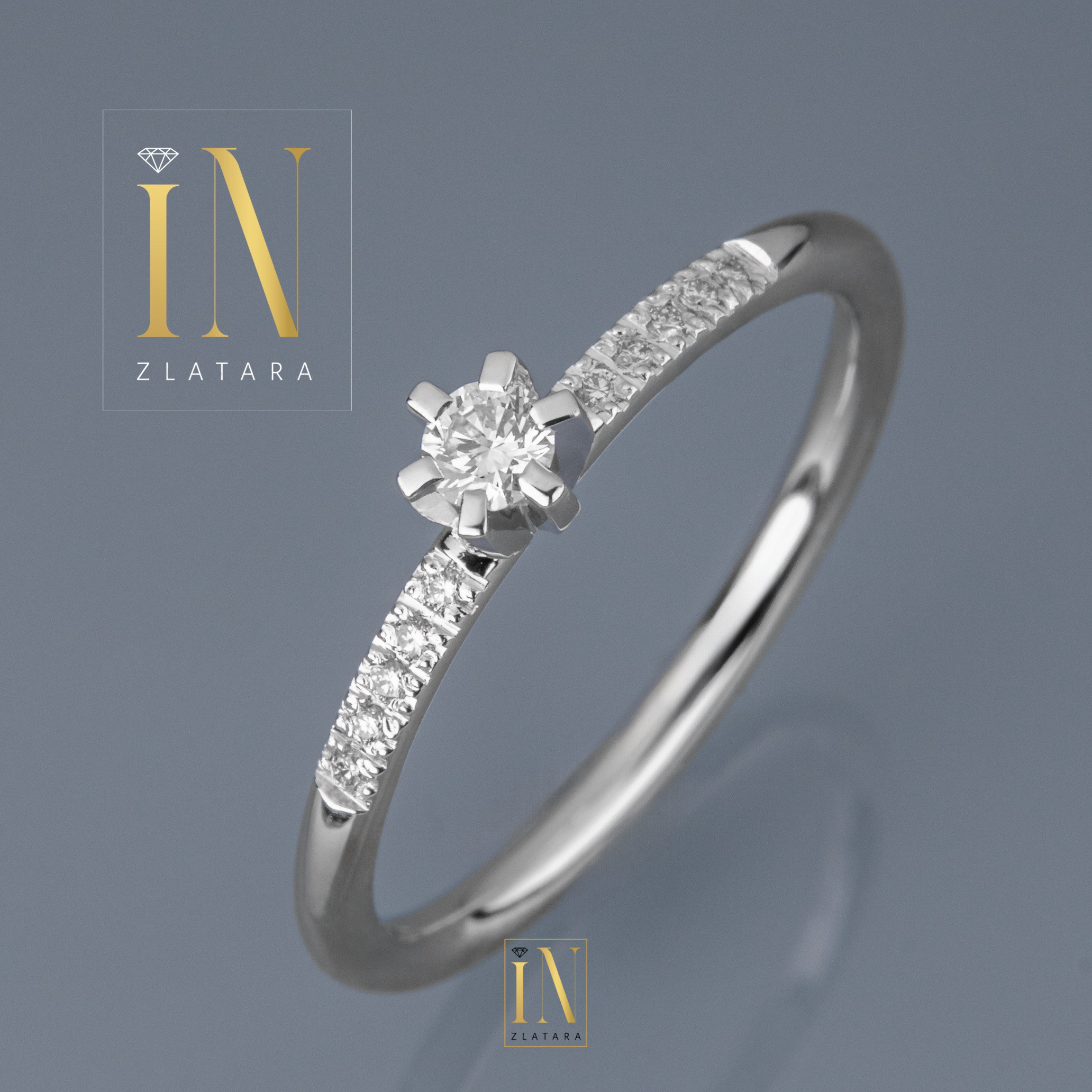 Verenički prsten od belog zlata sa brilijantima A266 - Image 2