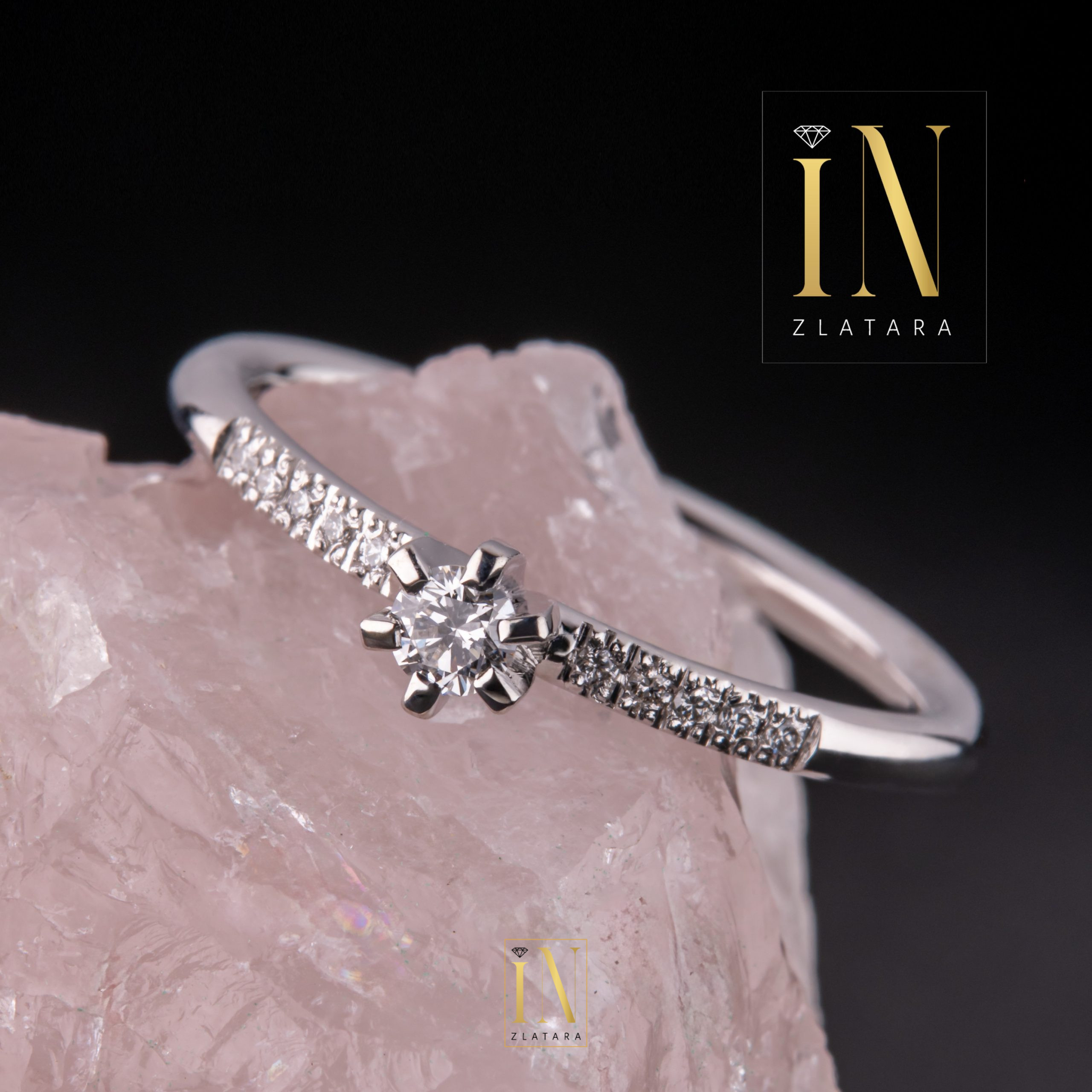 Verenički prsten od belog zlata sa brilijantima A266