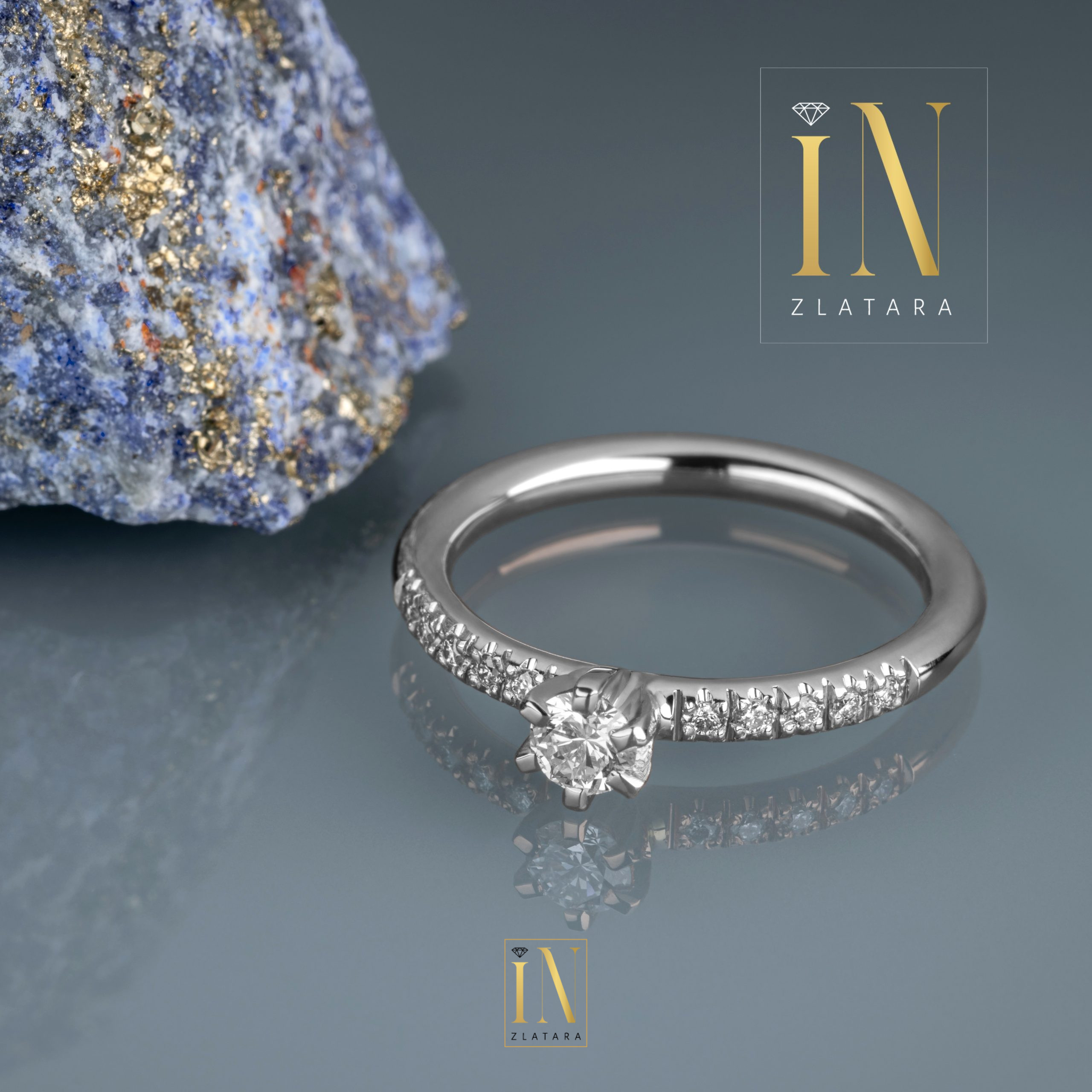 Verenički prsten od belog zlata sa brilijantima A268