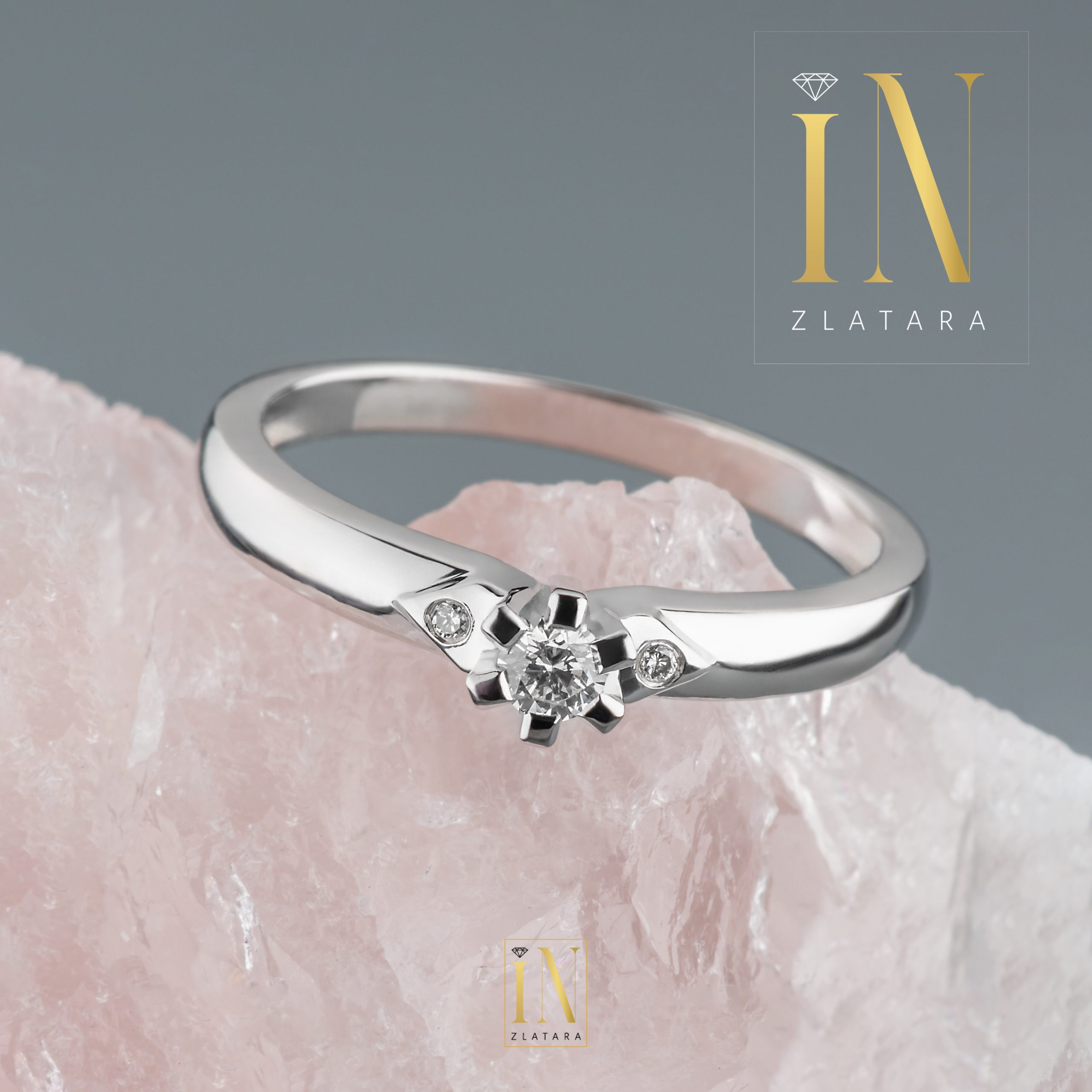 Verenički prsten od belog zlata sa brilijantima